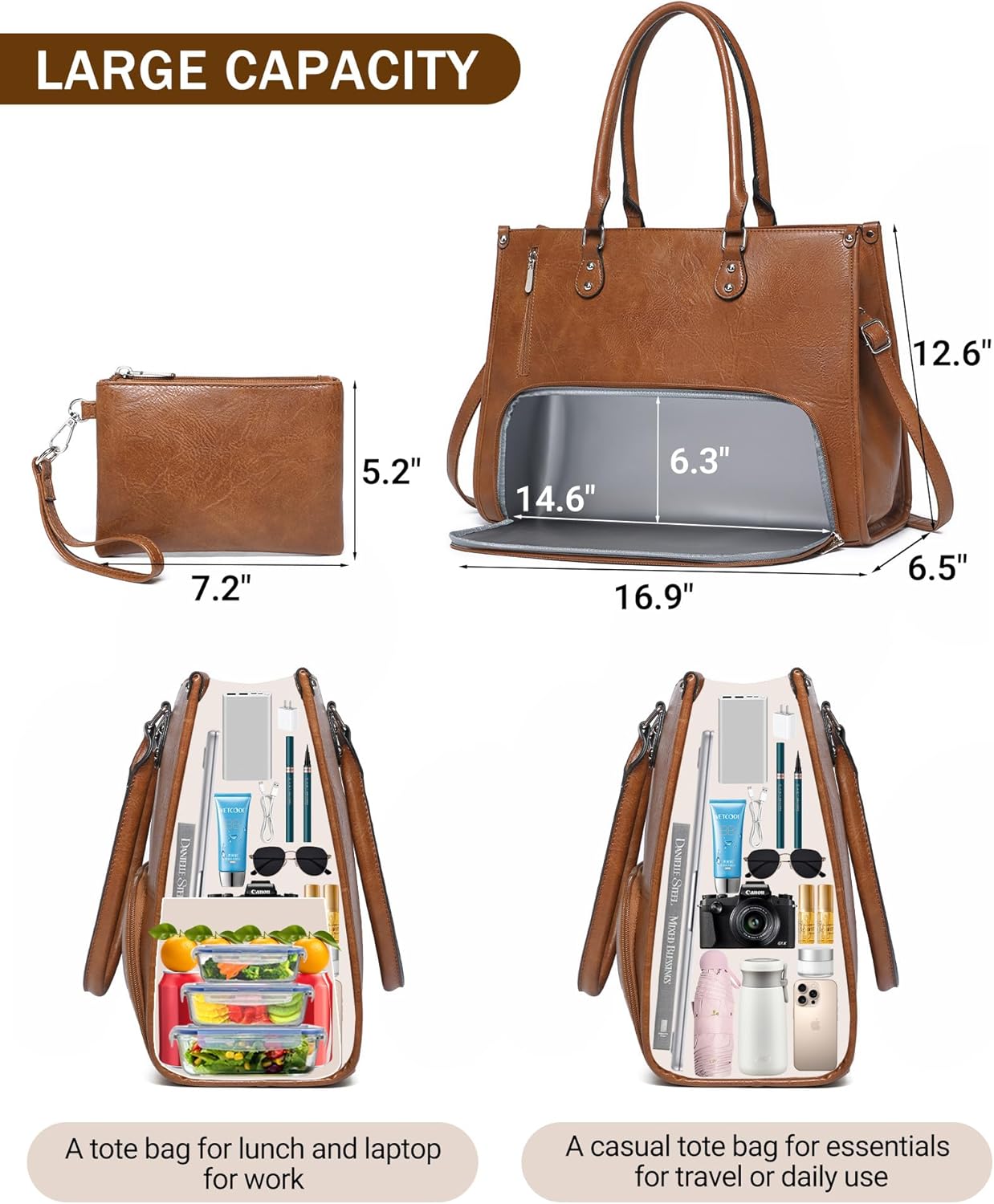 Laptop Backpack 15.6 - 2-in-1 Laptop-Tragetasche mit isoliertem Lunchfach für